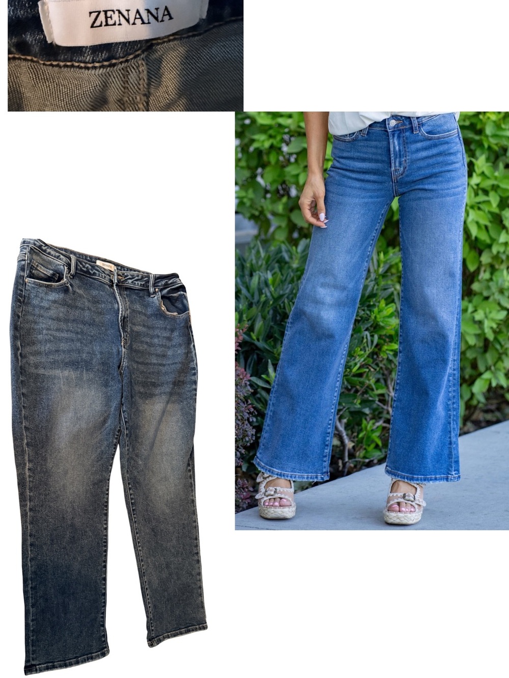 Zenana Outfitters High Rise Wide Leg Jeans - Medium Blue